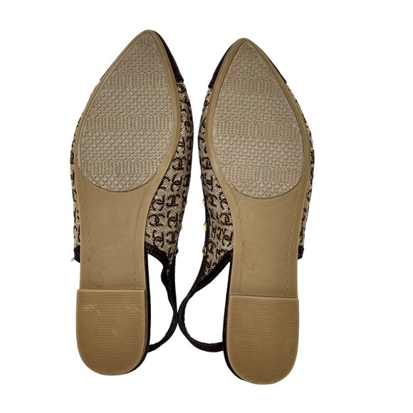Juicy Couture Poetry Womens Logo Brown Brown Point Toe Flat Sling Back Size 8M - Picture 10 of 13